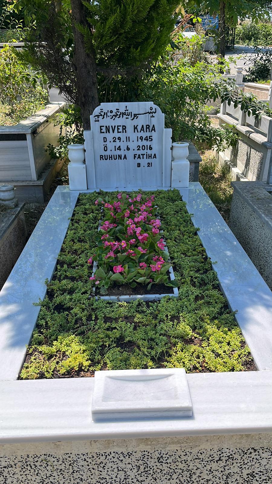 Pembe çiçekli mezar bakımı — Enver Kara
